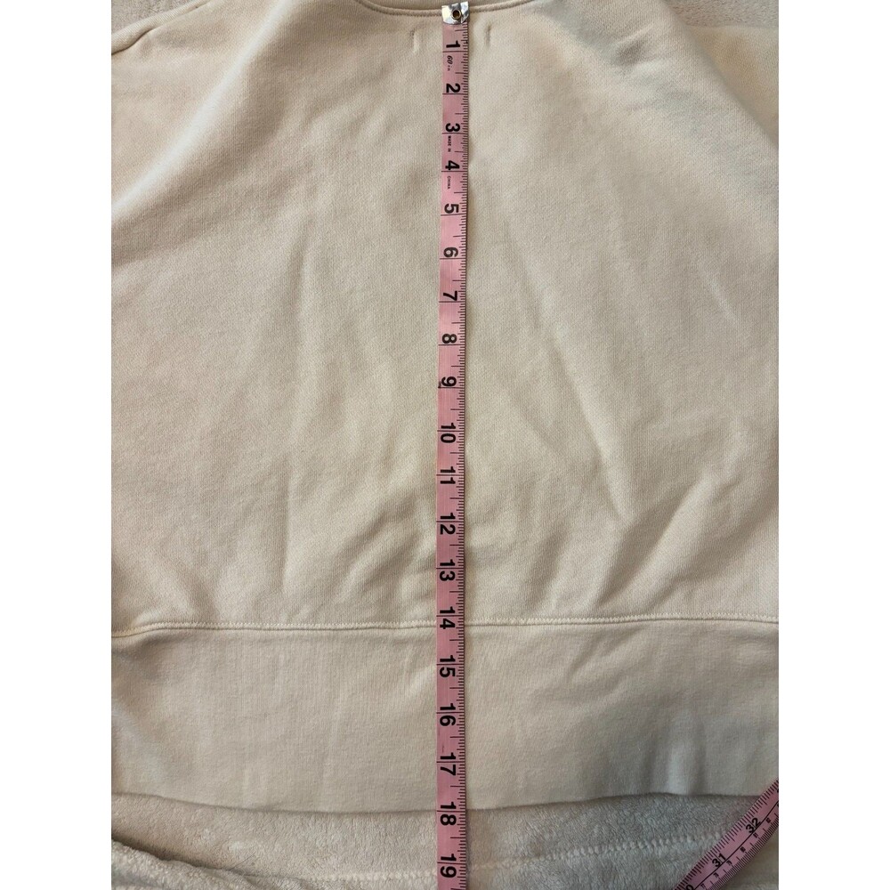 Madewell Womens Crewneck Rainbow Inset Crop Sweatshirt Cream Medium - Picture 6 of 6